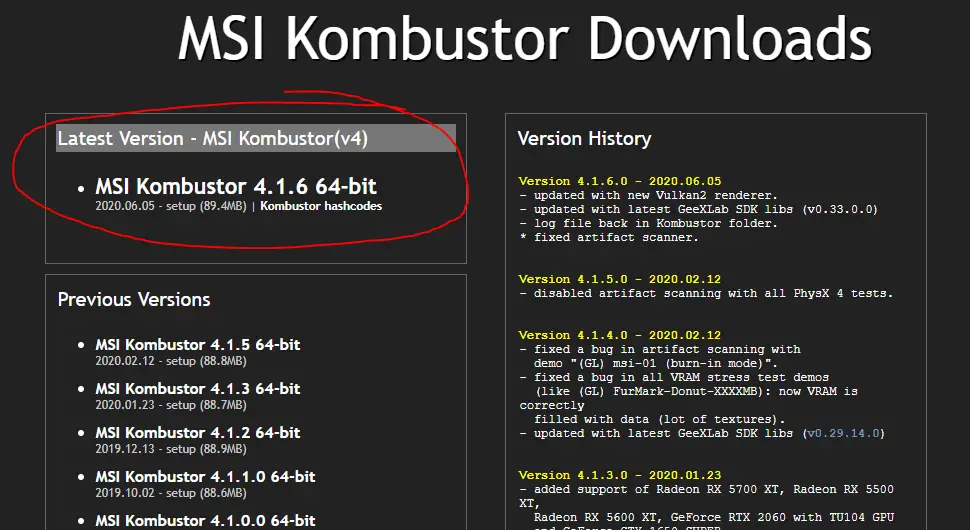 how to use msi kombustor